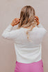 Heart XOXO Pattern Drop Shoulder Rib Knit Sweater